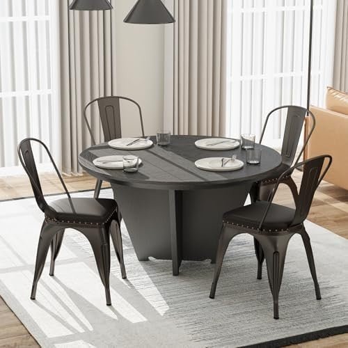 Set of 4 Metal Stackable Dining Chairs PU Leather Seat Kitchen Bistro Grey - Kwikley