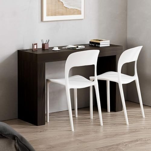 Set of 4 Modern Stackable Amanda Chairs White Polypropylene Indoor Outdoor - Kwikley
