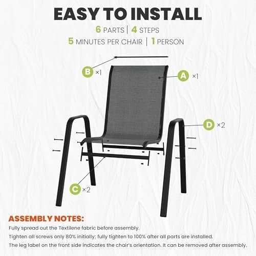 Set of 4 Outdoor Garden Chairs Stackable Patio Dining High Back Armrests - Kwikley