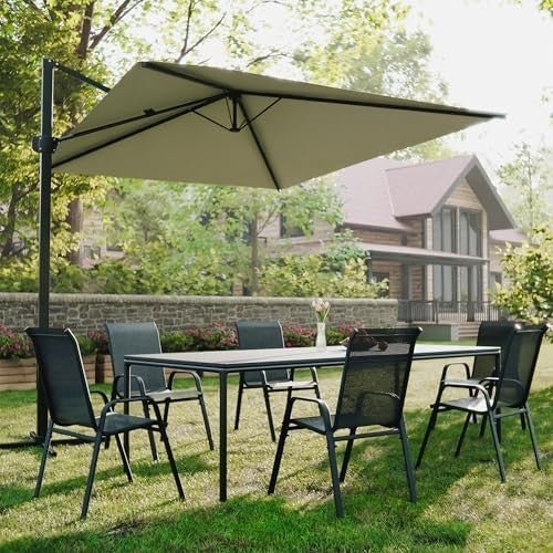 Set of 4 Stackable Outdoor Garden Dining Chairs with Armrests Black - Kwikley
