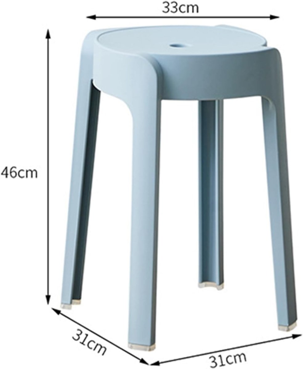 Set of 5 Colorful Stackable Plastic Bar Stools Anti - Slip Breakfast Chairs - Kwikley