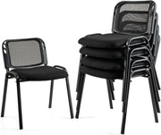 Set of 5 Stackable Reception Chairs Mesh Office Guest - Kwikley