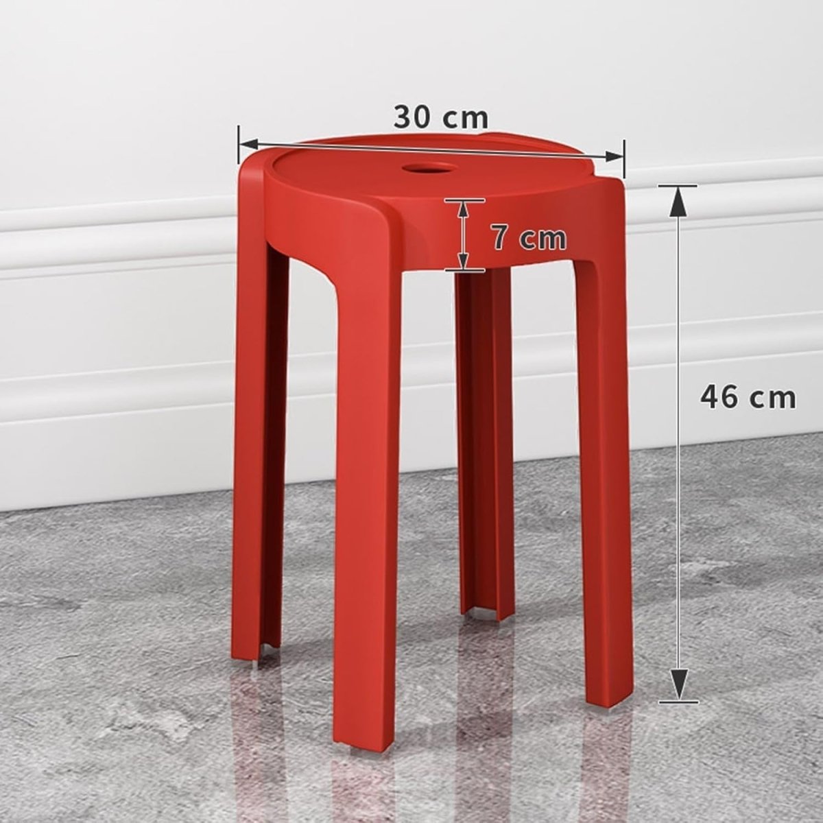 Set of 6 Stackable Plastic Bar Stools Lightweight Kitchen Shower Seats - Kwikley
