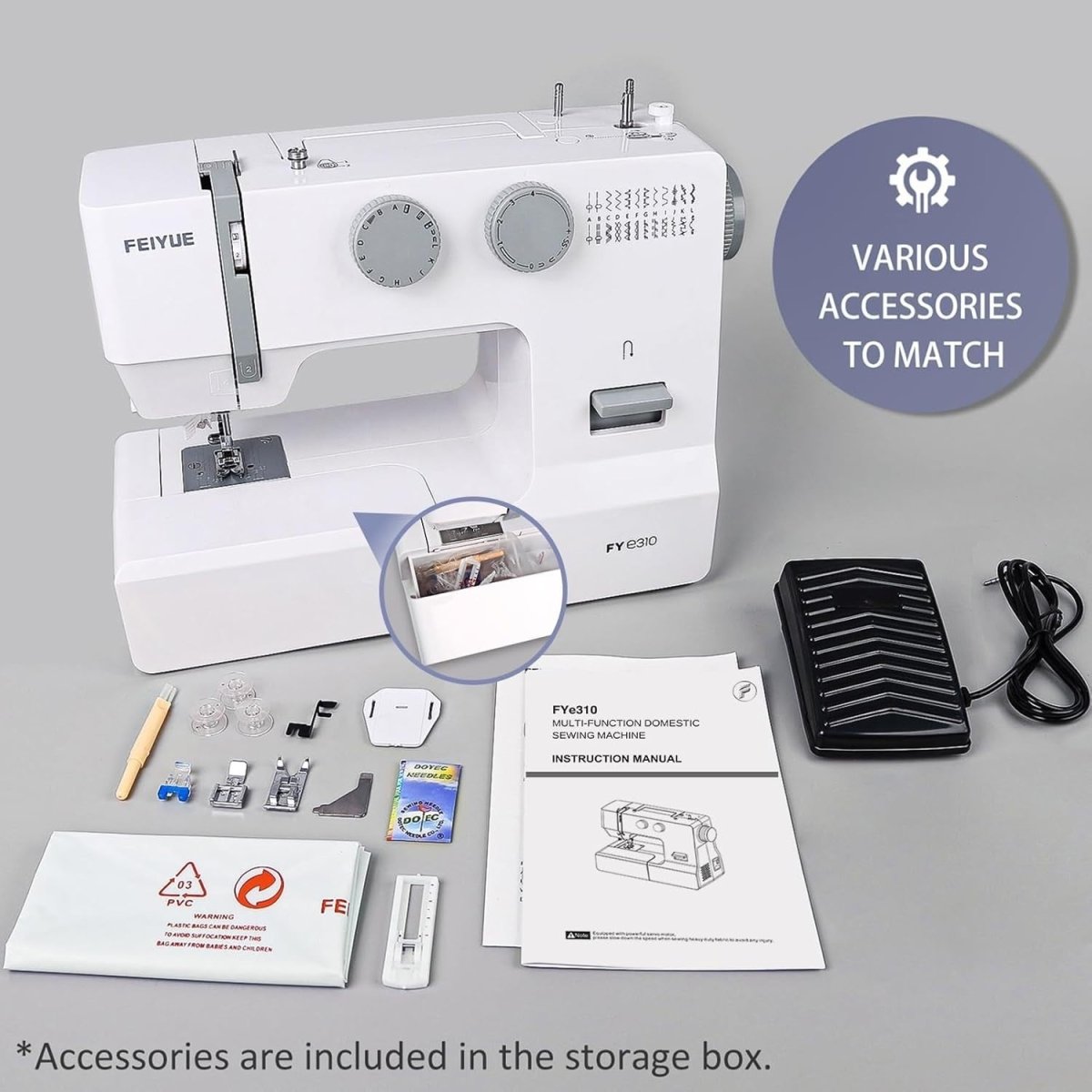 Sewing Machine 105 Stitch Applications Auto Threader Servo Motor - Kwikley