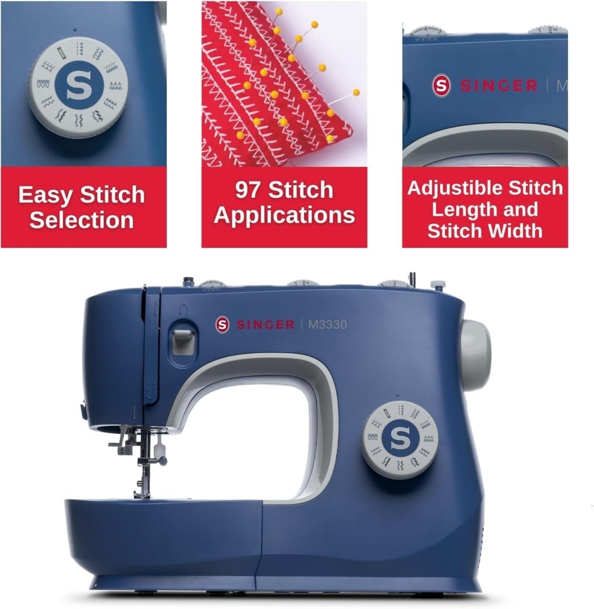 Sewing Machine 97 Stitch Applications Metal Frame Beginner Electric - Kwikley