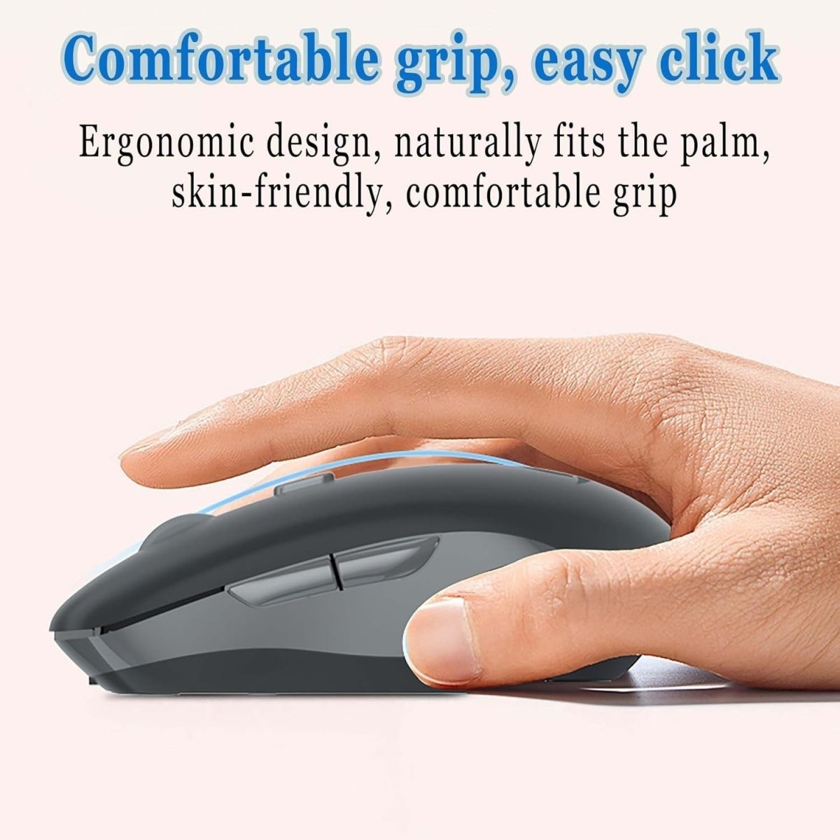 Silent Bluetooth Wireless Mouse 6 Button Rechargeable 1600 DPI USB - Kwikley