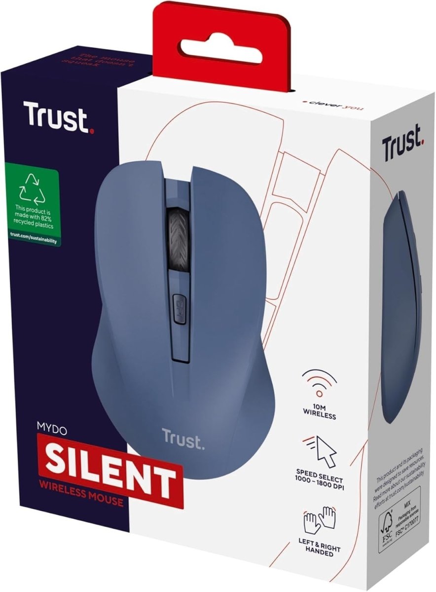 Silent Wireless Mouse 2.4GHz 1000 - 1800 DPI USB Laptop PC - Kwikley