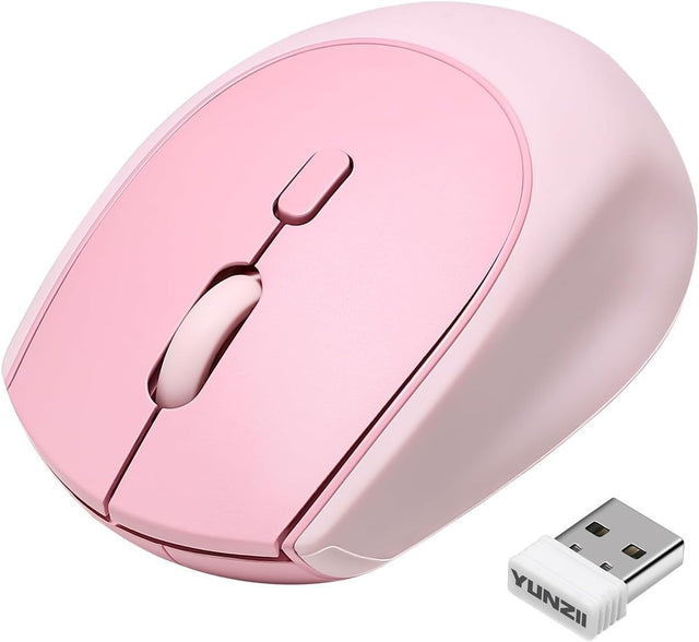 Silent Wireless Mouse 2.4GHz 1600 DPI Portable Cute Pink Laptop PC