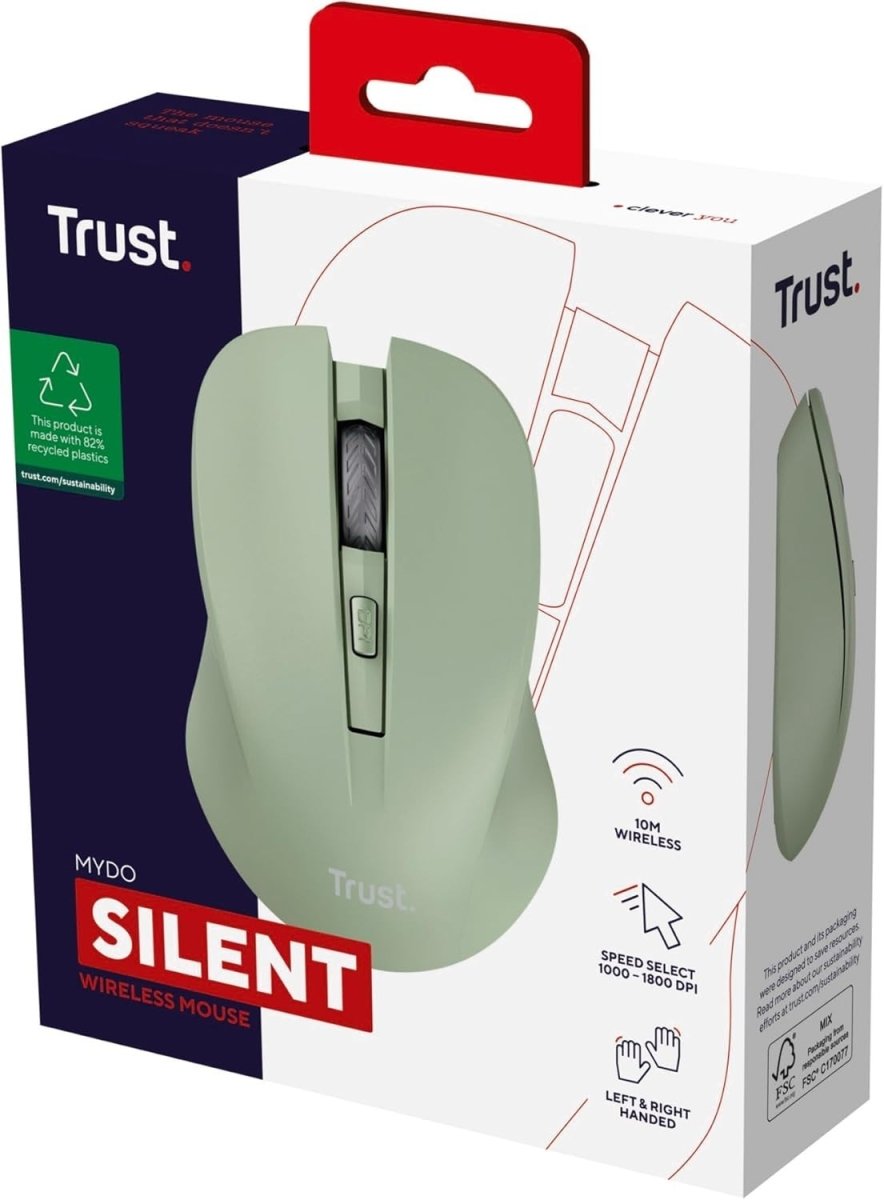 Silent Wireless Mouse 2.4GHz Adjustable DPI Eco Laptop PC - Kwikley