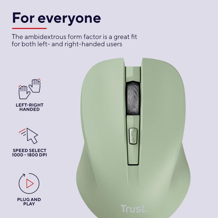 Silent Wireless Mouse 2.4GHz Adjustable DPI Eco Laptop PC - Kwikley