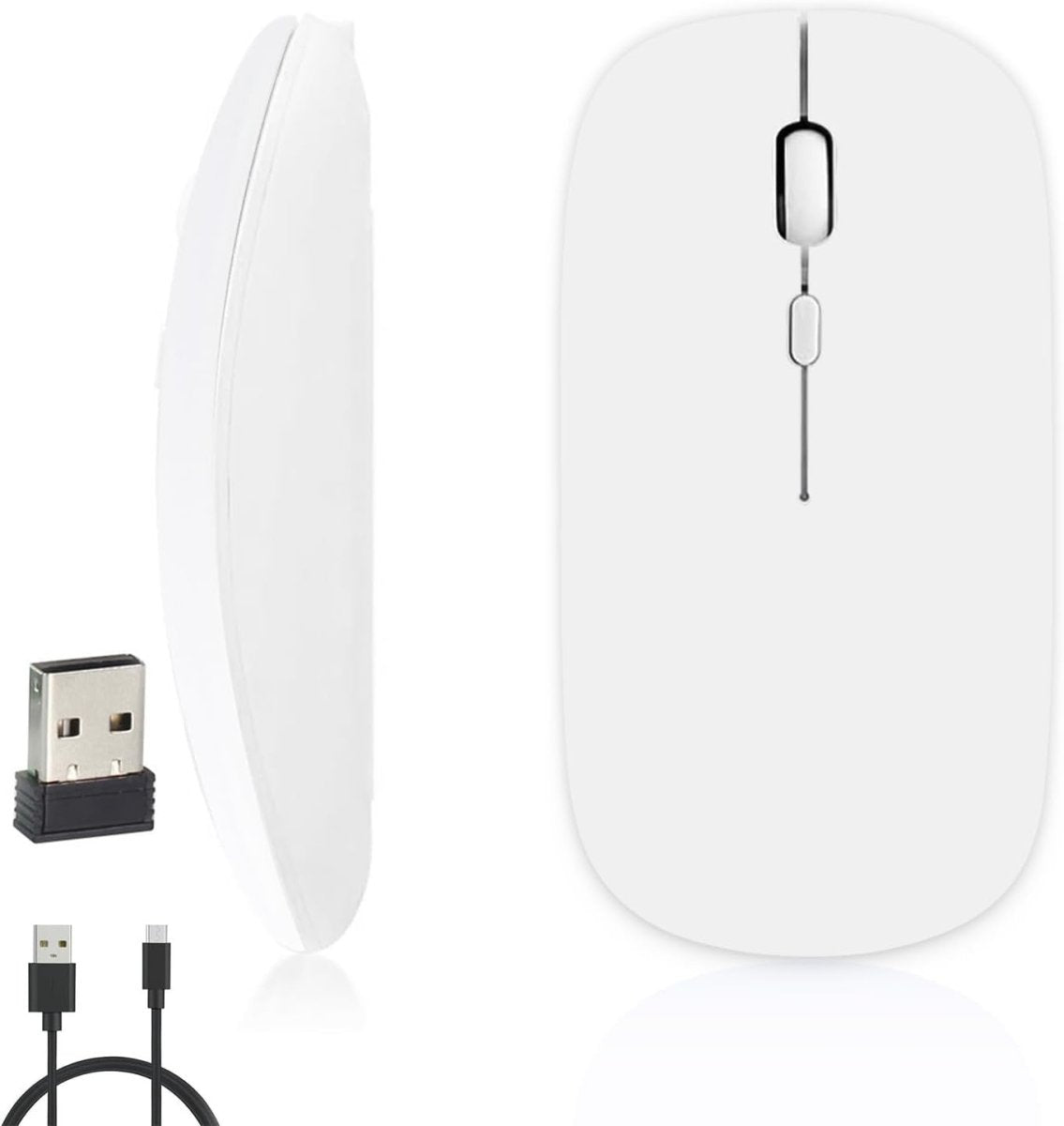 Silent Wireless Mouse Rechargeable Bluetooth 1600 DPI USB - Kwikley