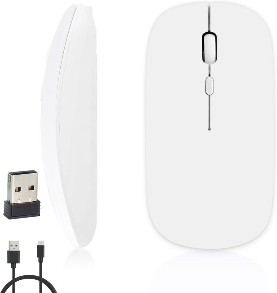 Silent Wireless Mouse Rechargeable Bluetooth 1600 DPI USB - Kwikley
