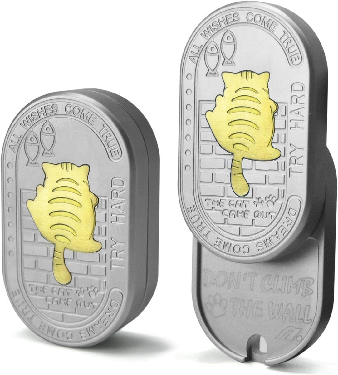 Silver Cat Fidget Slider Ratchet Clicker Stress Relief EDC - Kwikley