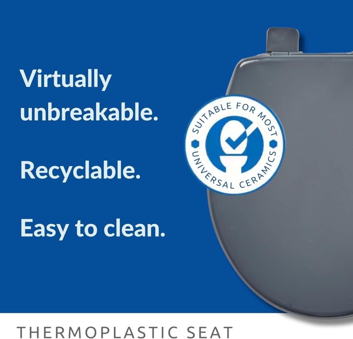 Slate Grey Soft Close Toilet Seat | Ultra Fix, Adjustable Hinges - Kwikley