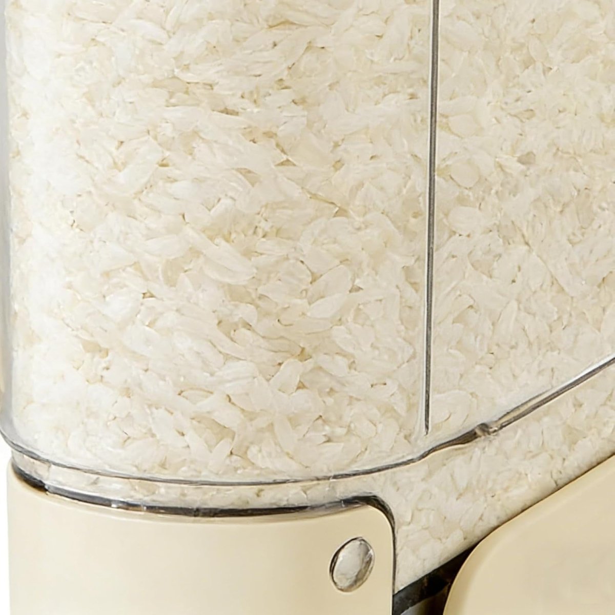 Slim Airtight Rice Dispenser w Measuring Cup Storage - Kwikley