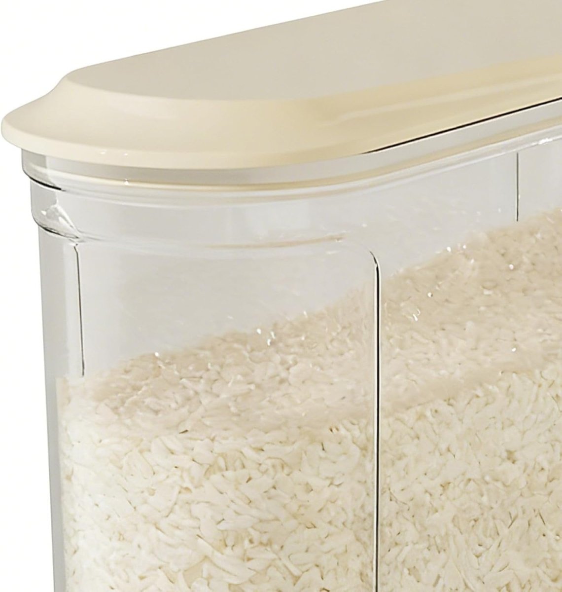 Slim Airtight Rice Dispenser w Measuring Cup Storage - Kwikley
