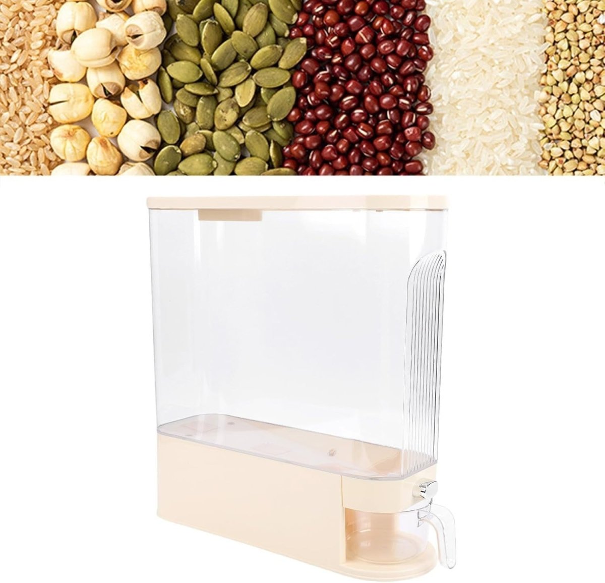Slim Airtight Rice Storage Container Damp Proof Grain Dispenser Bin - Kwikley