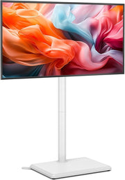 Slim Swivel TV Floor Stand for 32–55” Adjustable Corner Mount VESA 40kg - White - Kwikley