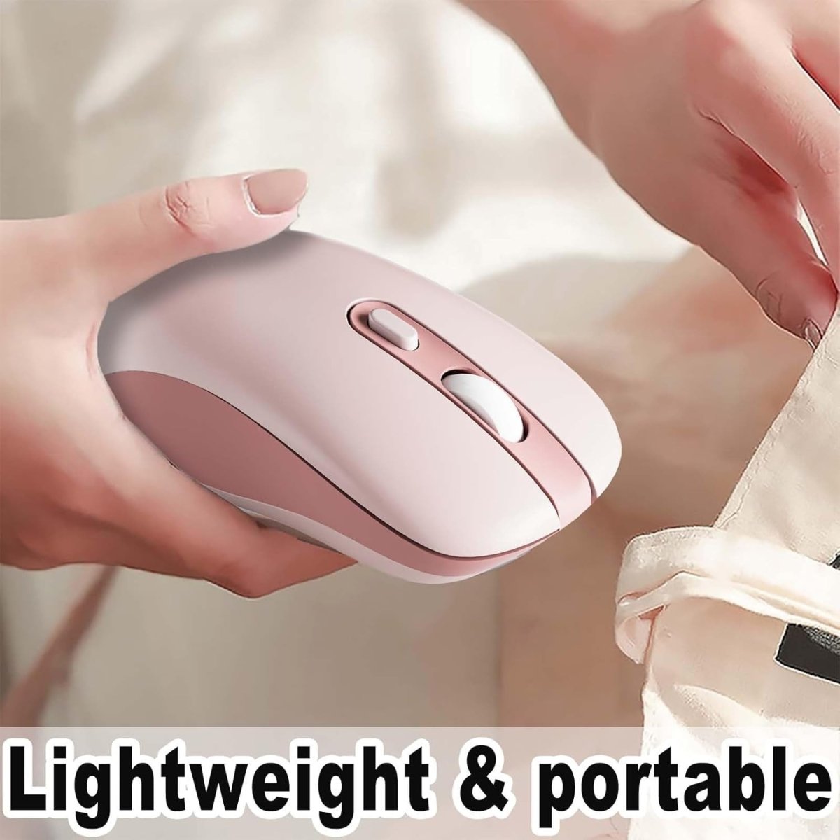 Slim Wireless Bluetooth Mouse Silent Rechargeable 1600 DPI 6 Button - Kwikley