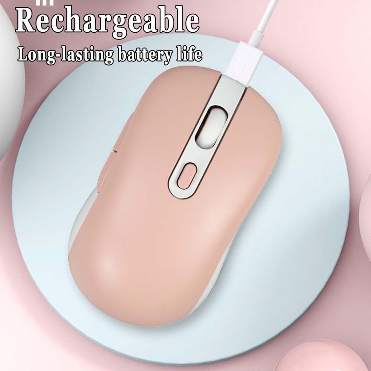 Slim Wireless Bluetooth Mouse Silent Rechargeable 1600 DPI 6 Button - Kwikley