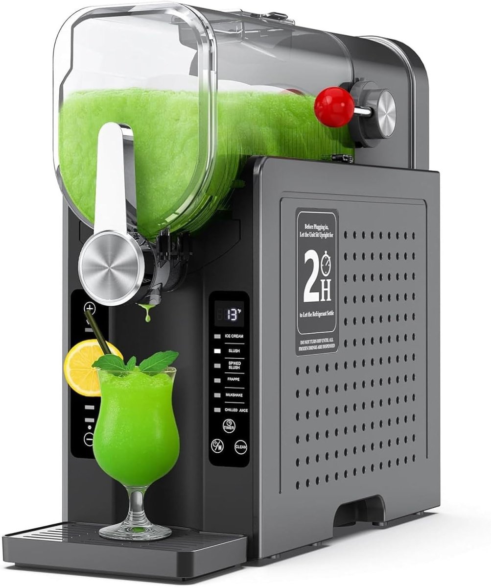 Slushie Machine 1.6L Frozen Drink Maker Built In Compressor 6 Preset Modes - Kwikley