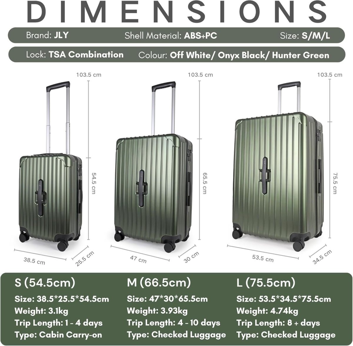 Small Cabin Suitcase Carry On Hard Shell TSA Lock Spinner Wheels Cupholder - Kwikley