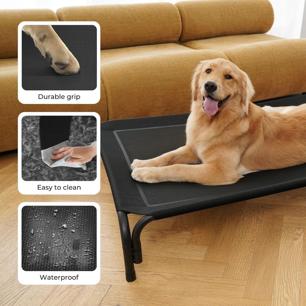 Small Calming Donut Dog Bed 55cm Washable Non Slip - Kwikley