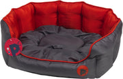 Small Luxury Oval Dog Bed Washable Removable Cushion Red - Kwikley