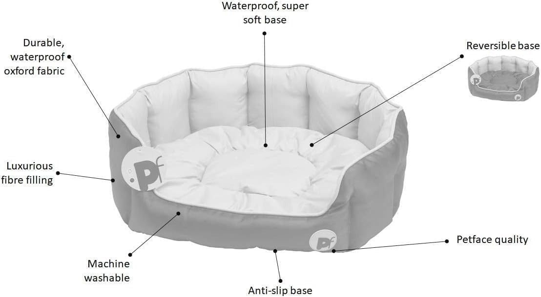 Small Luxury Oval Dog Bed Washable Removable Cushion Red - Kwikley