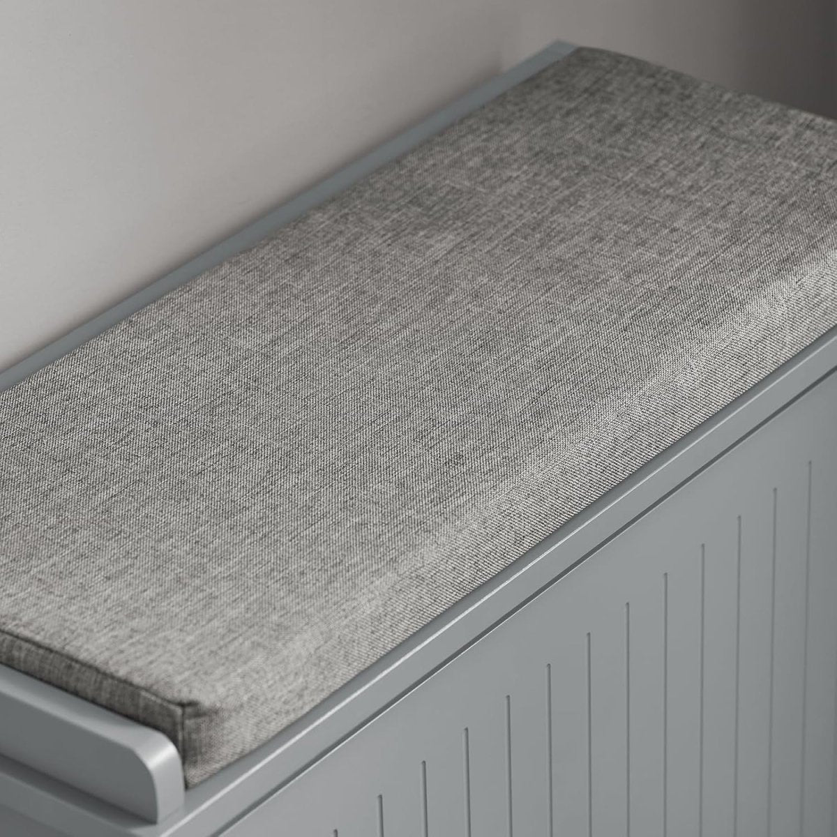 Small Shoe Storage Bench with Cushion Seat – Flip Drawer Rack 62cm Grey - Kwikley