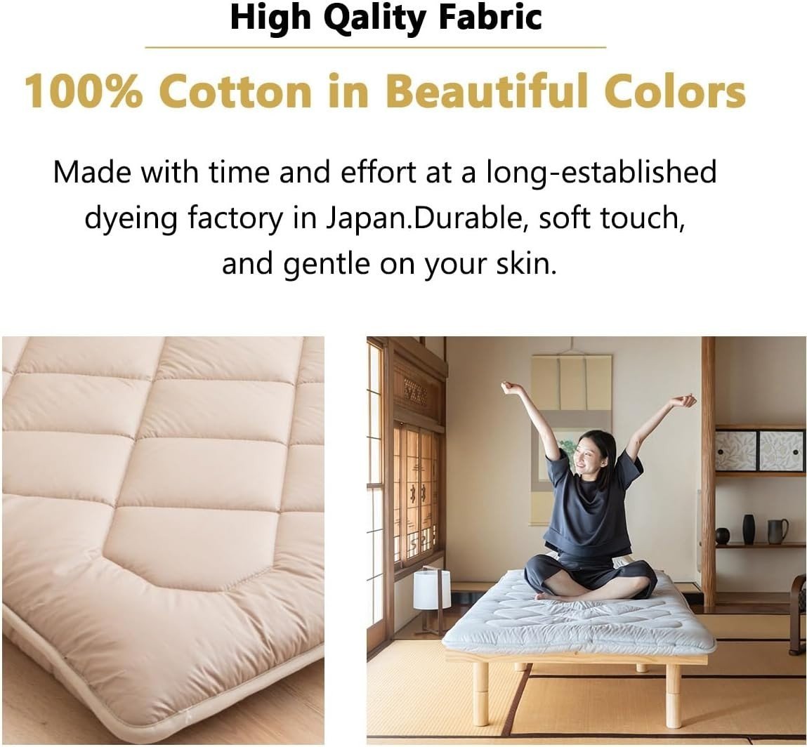 Small Single Floor Futon Mattress Extra Thick Foldable Cotton Bed Mat - Kwikley