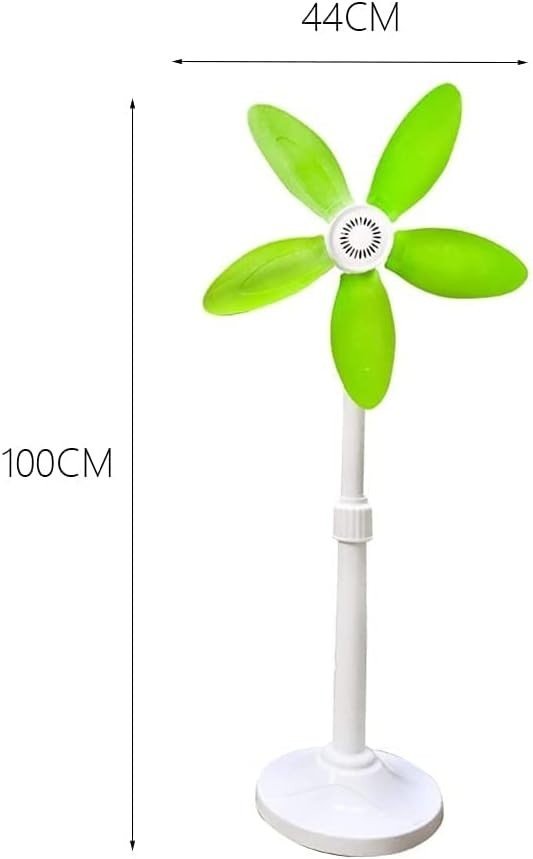 Small Standing Fan – Adjustable Height Quiet Floor Fan 5 Blades for Home Office - Kwikley