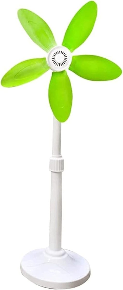 Small Standing Fan – Adjustable Height Quiet Floor Fan 5 Blades for Home Office - Kwikley