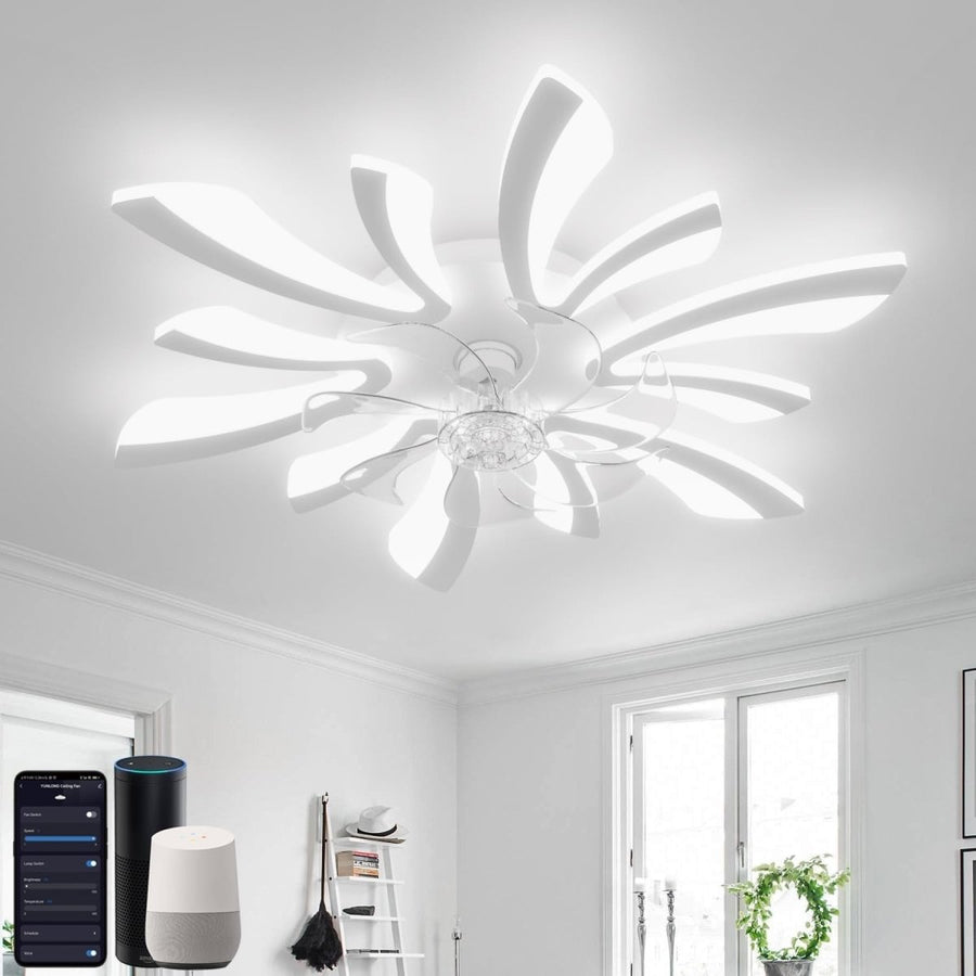 Smart Ceiling Fan with Lights, WiFi, Alexa/Google, Remote/App Control - Kwikley