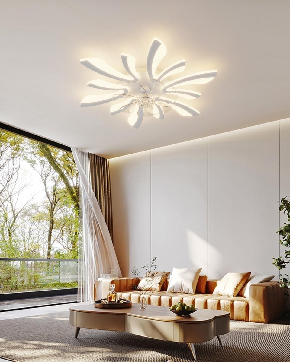 Smart Ceiling Fan with Lights, WiFi, Alexa/Google, Remote/App Control - Kwikley