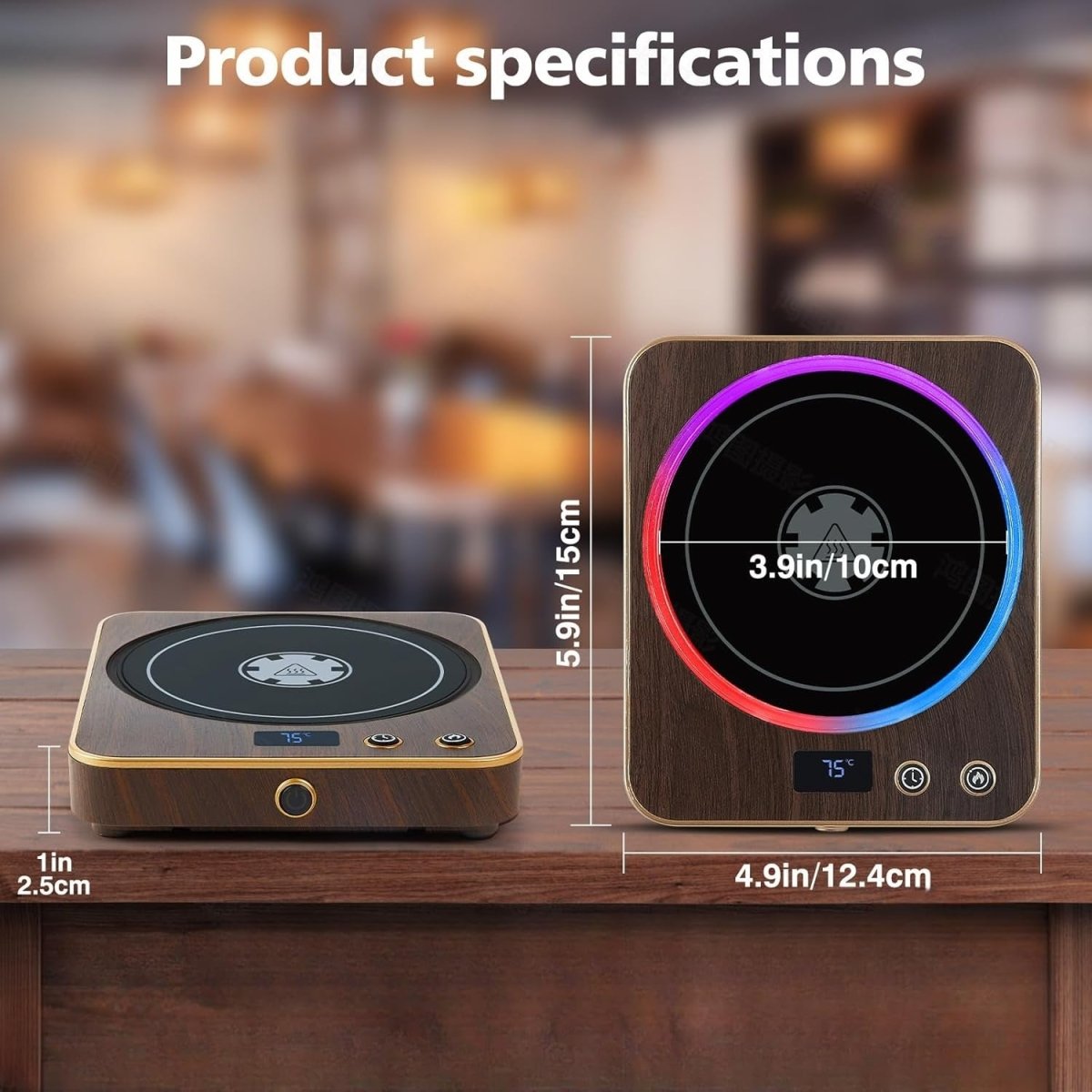 Smart Coffee Mug Warmer 1 - 12H Timer Temp Display Desk - Kwikley