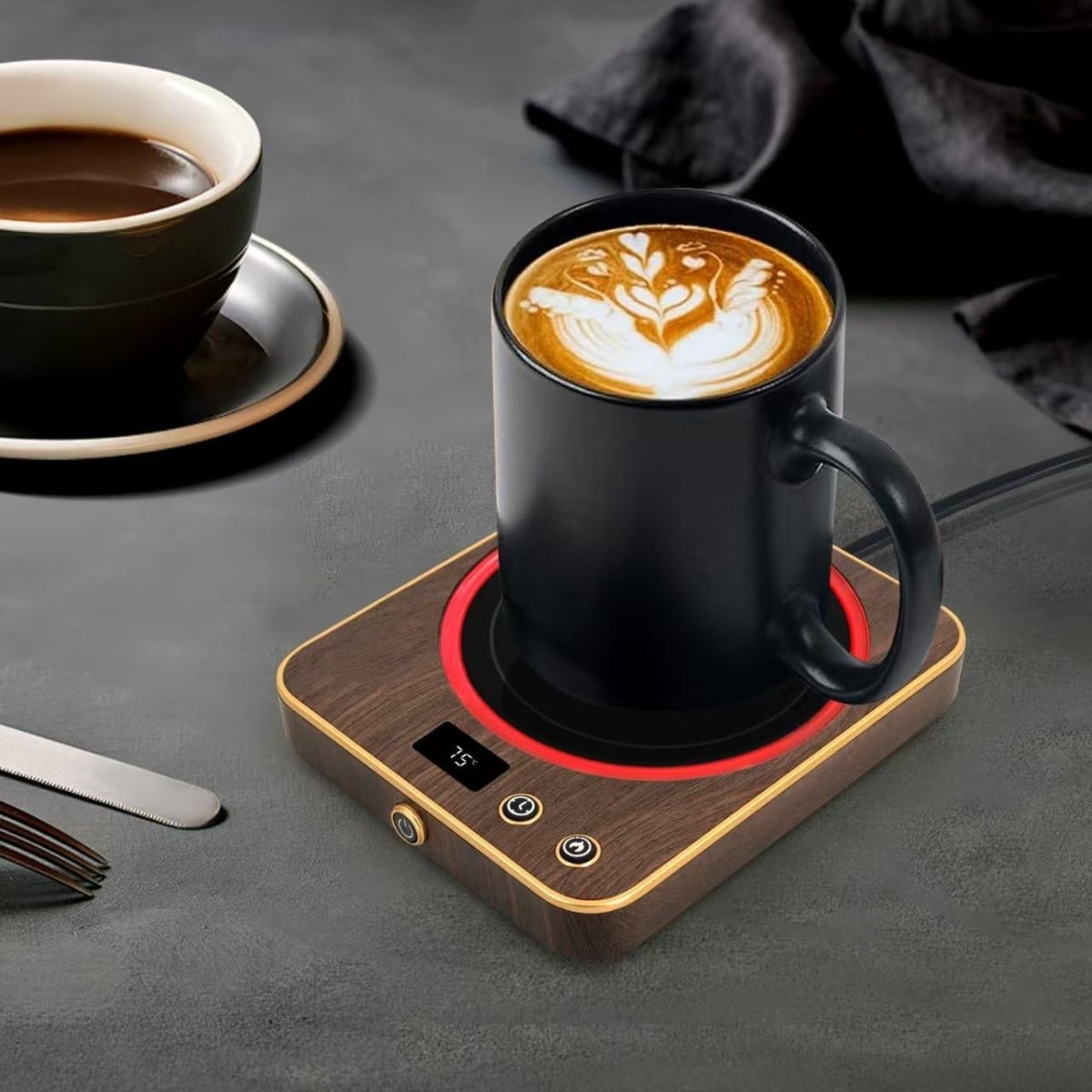 Smart Coffee Mug Warmer 1 - 12H Timer Temp Display Desk - Kwikley