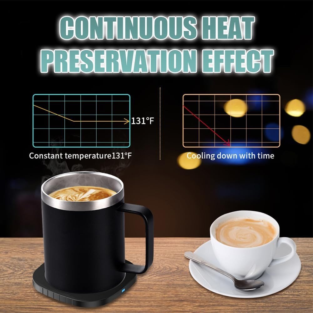 Smart Coffee Mug Warmer Set 11oz Auto Off Temp Control - Kwikley