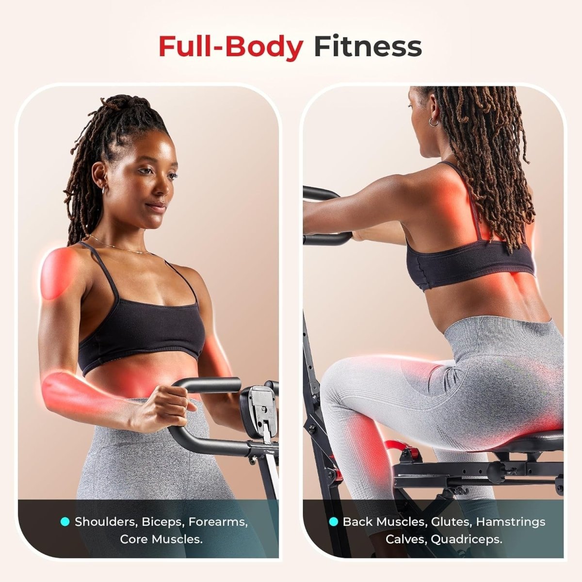 Smart Row-N-Ride Squat Machine Foldable Full Body Trainer 150kg - Kwikley