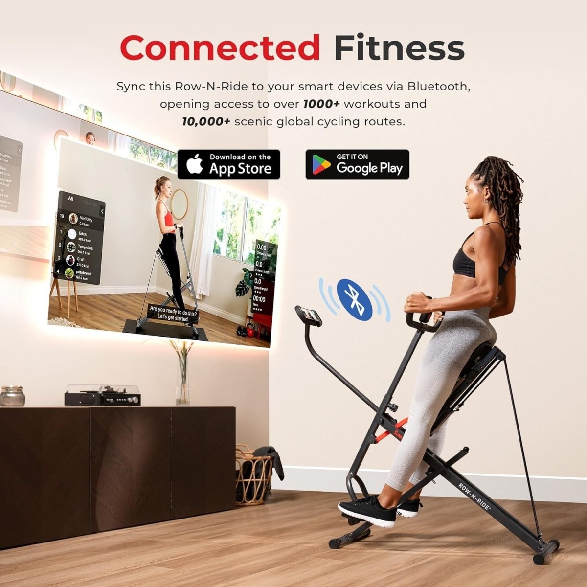 Smart Row-N-Ride Squat Machine Foldable Full Body Trainer 150kg - Kwikley