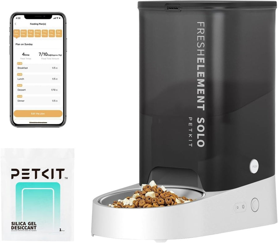Smart WiFi Pet Feeder 3L Auto Food Dispenser Stainless Steel Bowl - Kwikley