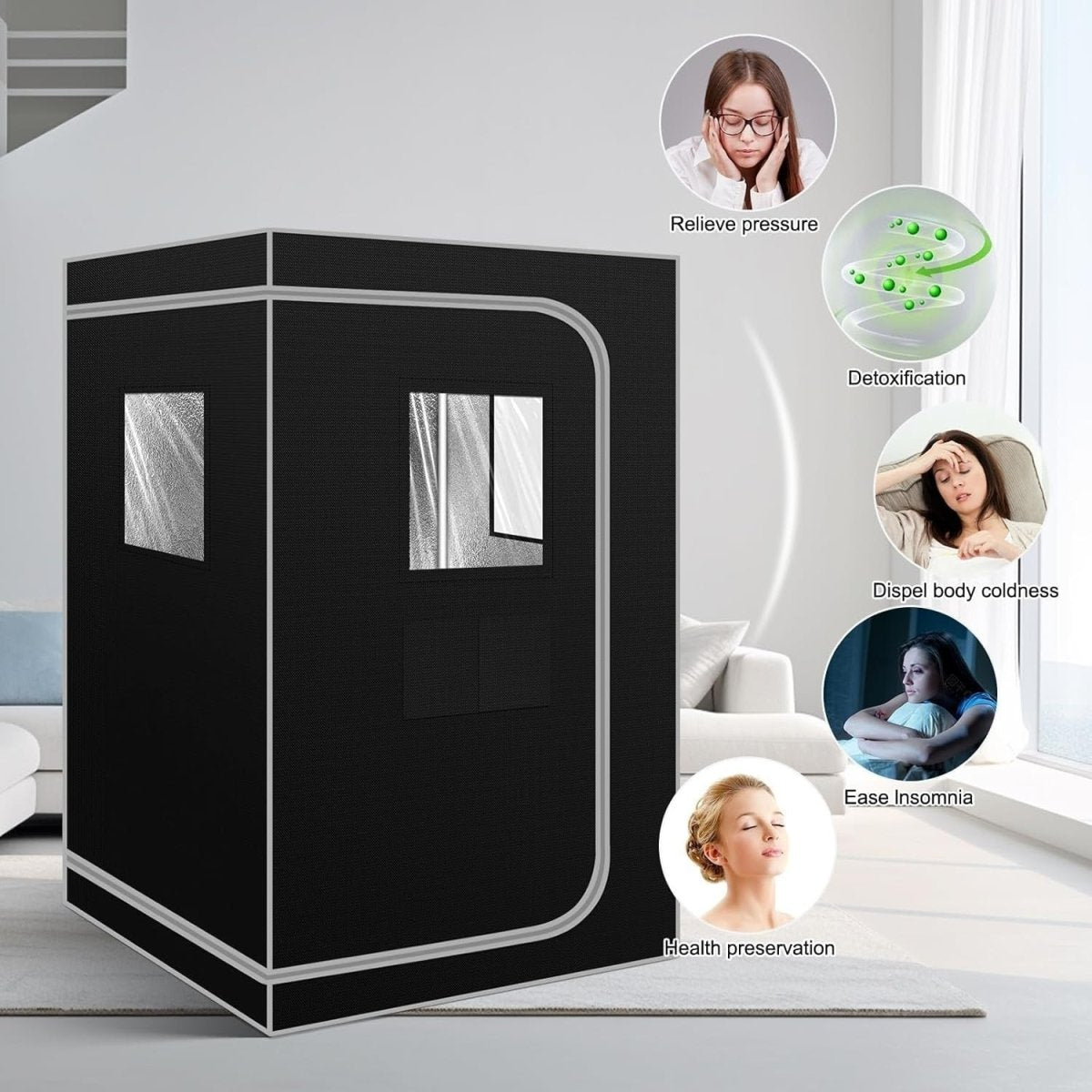 Smartmak Portable Steam Sauna 4L 1500W Fast Heat Home Spa Tent 16 Level Remote - Kwikley