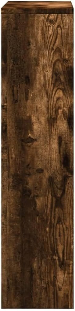 Smoked Oak Radiator Cover Modern Slatted Heater Cabinet Shelf Brown Wood - Kwikley