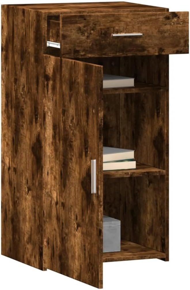 Smoked Oak Sideboard Cabinet with Drawer & Door – Stylish Storage - Kwikley