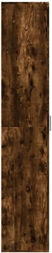 Smoked Oak Tall Storage Cabinet 60x35x180cm – 2 Door Modern Cupboard - Kwikley