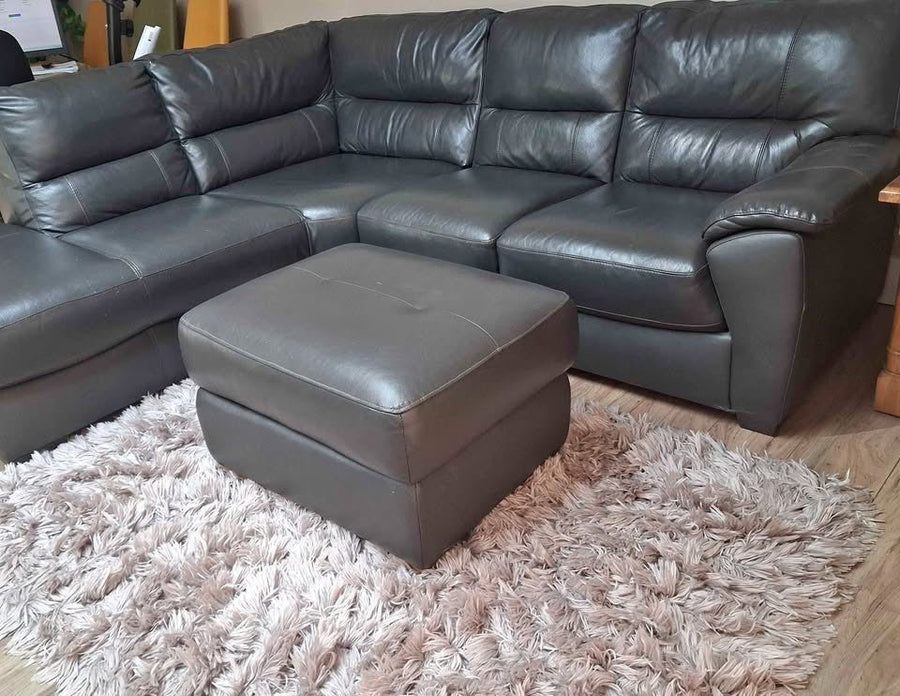 Smooth Cosy Brown Leather Corner Sofa (PTP) - Kwikley