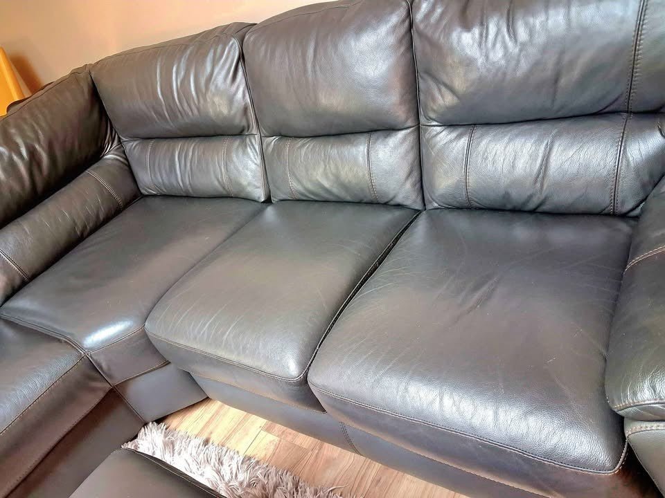 Smooth Cosy Brown Leather Corner Sofa (PTP) - Kwikley