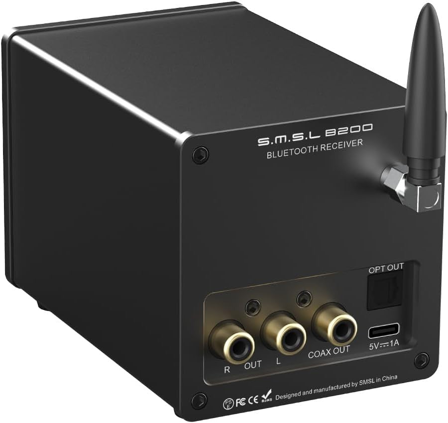 SMSL B200 Bluetooth 5.1 Audio Decoder Preamp DAC RCA Coaxial USB - Kwikley