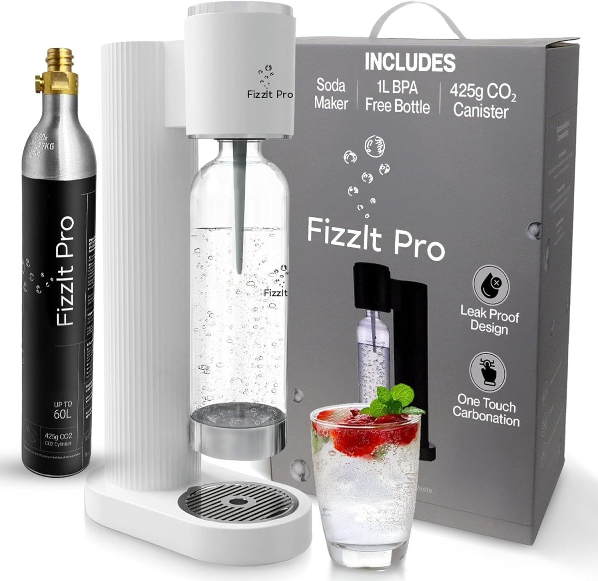 Soda Water Maker Machine Starter Kit BPA - Free Bottle CO2 No Power - Kwikley