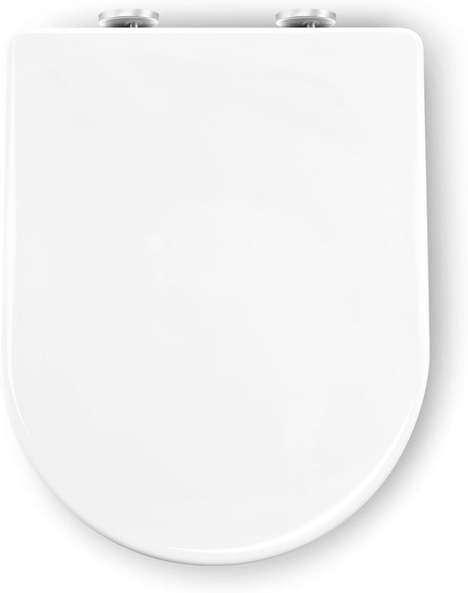 Soft Close D - Shape Toilet Seat Quick Release Adjustable Hinges White 12.2 - 21.8cm - Kwikley